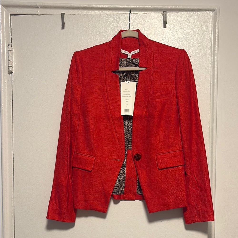 Veronica Beard Red Farley Dickey Jacket